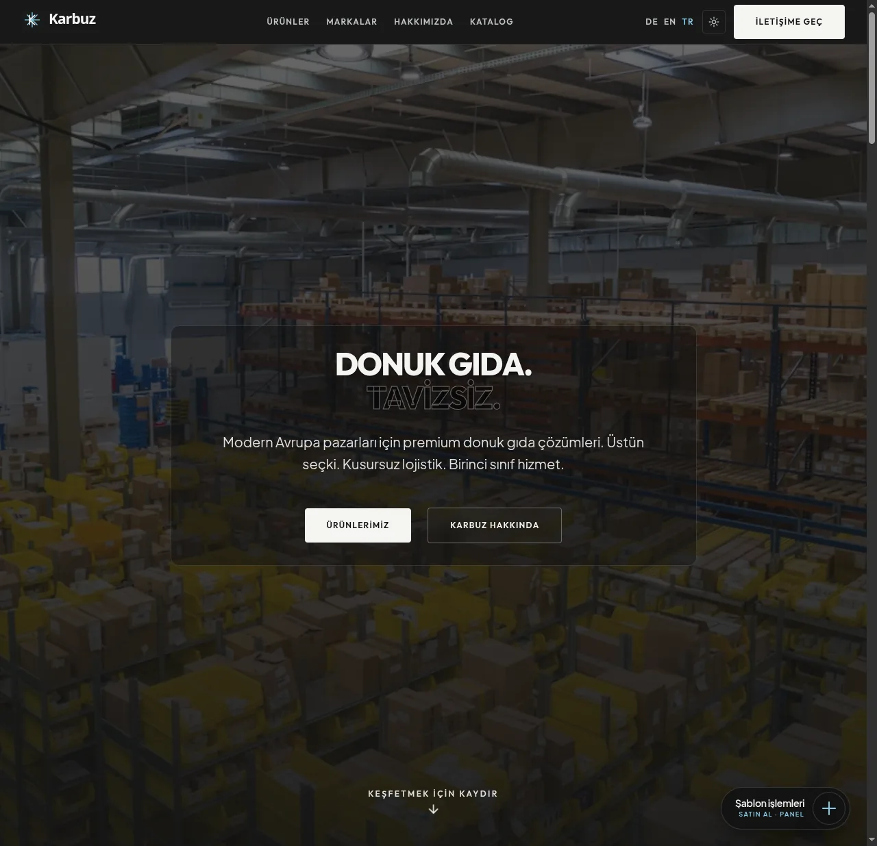 Karbuz ana sayfa — donuk gıda B2B vitrini