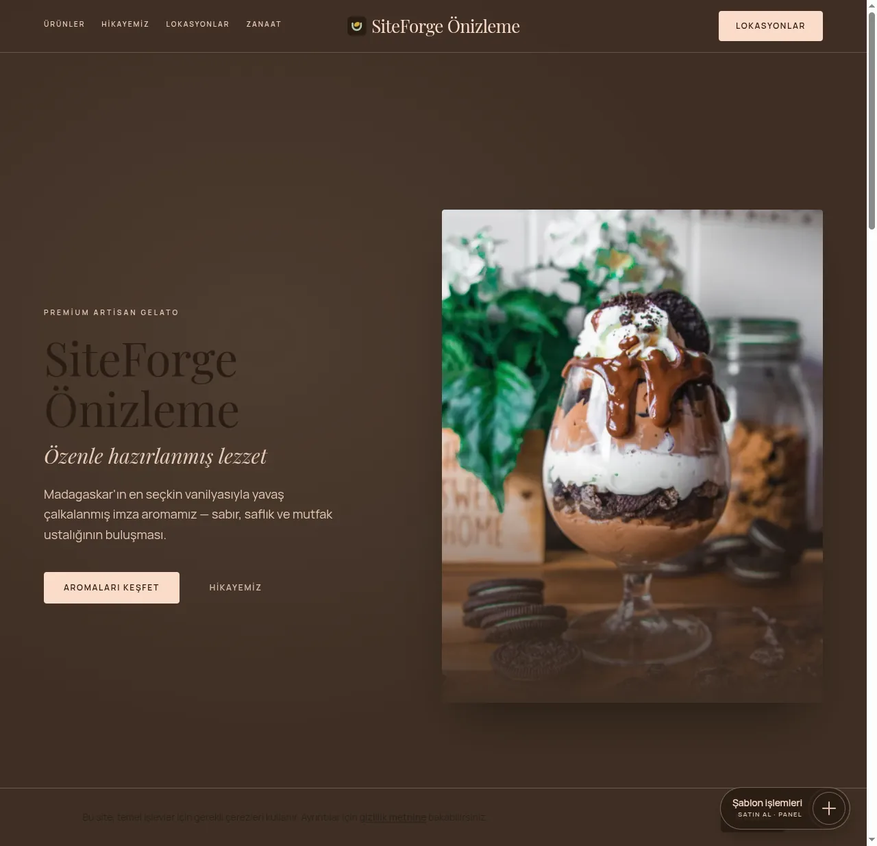 SiteForge ana sayfa — marka vitrini ve öne çıkan ürünler